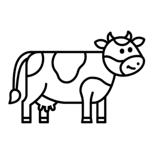 Dibujo Fácil de Vaca feliz