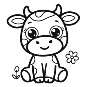 Dibujo Fácil de Vaca Kawaii