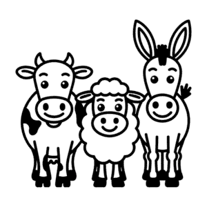 Dibujo Fácil de Vaca oveja burro