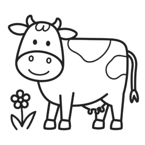 Dibujo Fácil de Vaca para imprimir