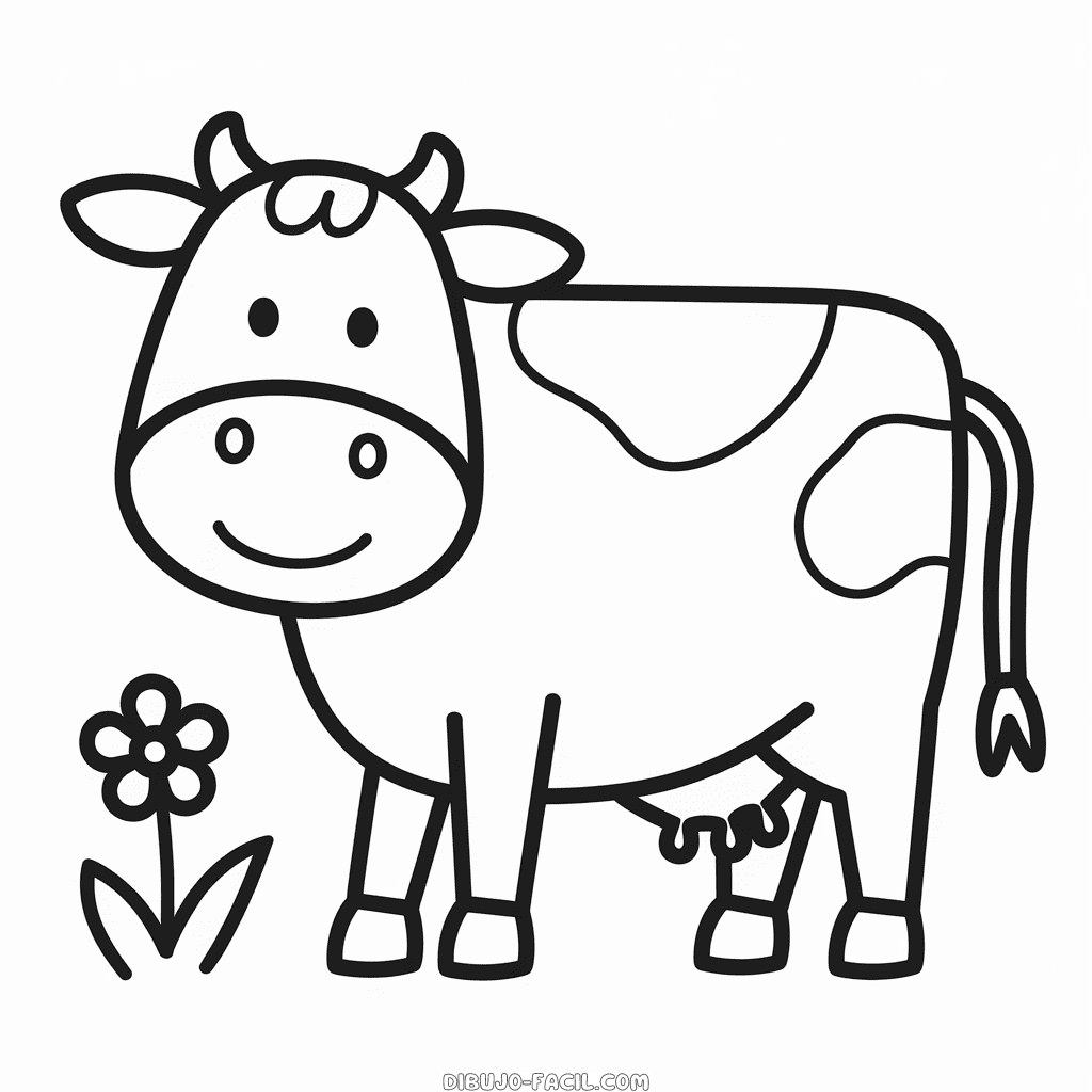 Dibujo Fácil de Vaca para imprimir