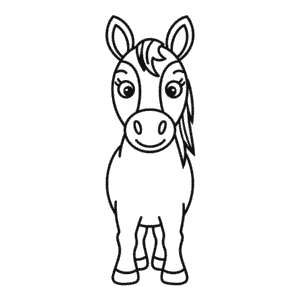 Dibujo Fácil de Vista frontal de un caballo