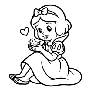 Dibujo Fácil de Adorable Blancanieves