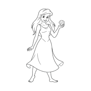 Dibujo Fácil de Ariel con Piernas