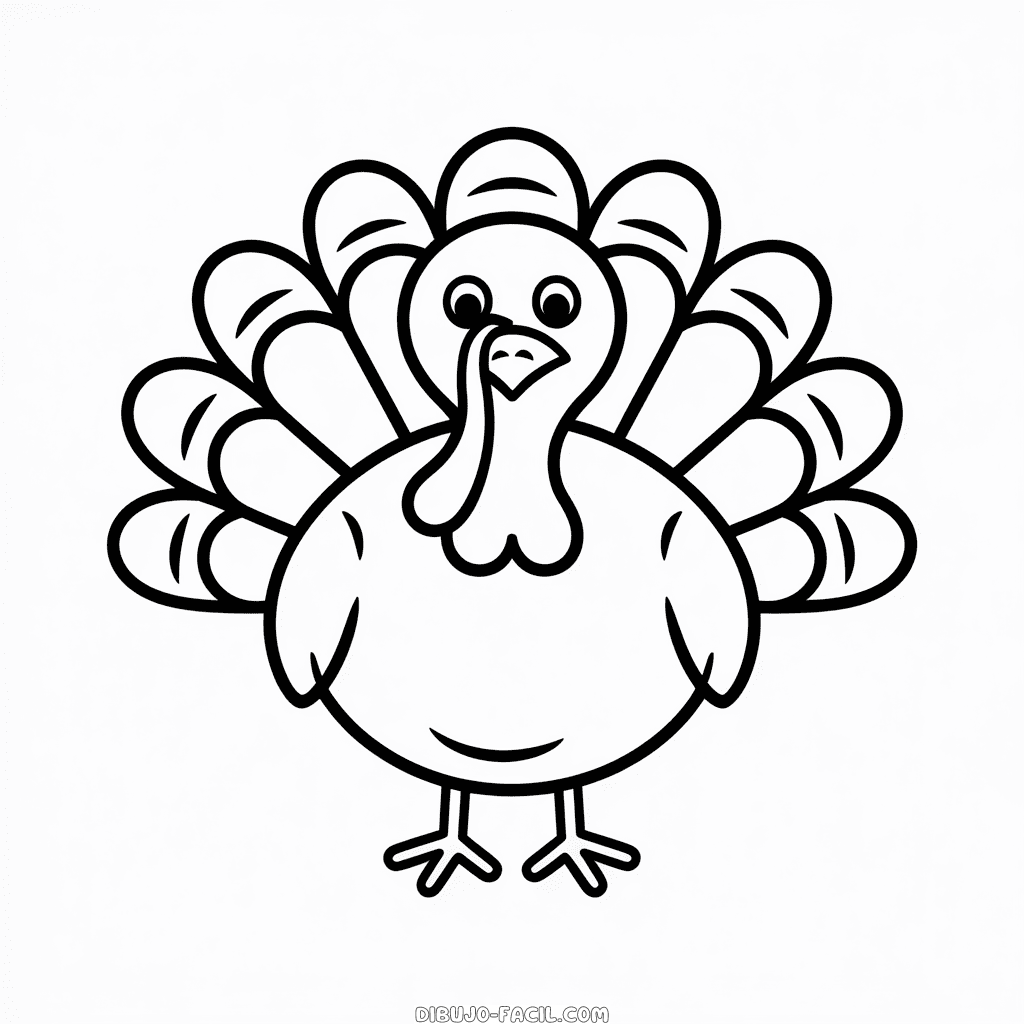 Dibujo Fácil de Ave Pavo