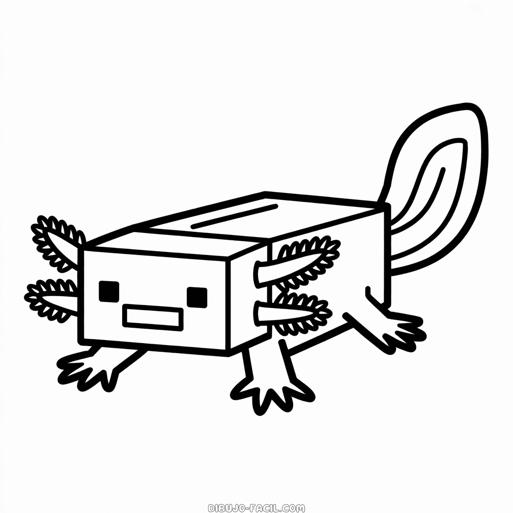 Dibujo Fácil de Axolotl de Minecraft