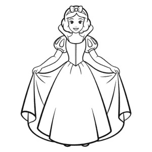 Dibujo Fácil de Blancanieves Cuerpo Completo