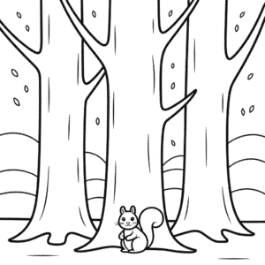 Dibujo Fácil de Bosque en Otoño