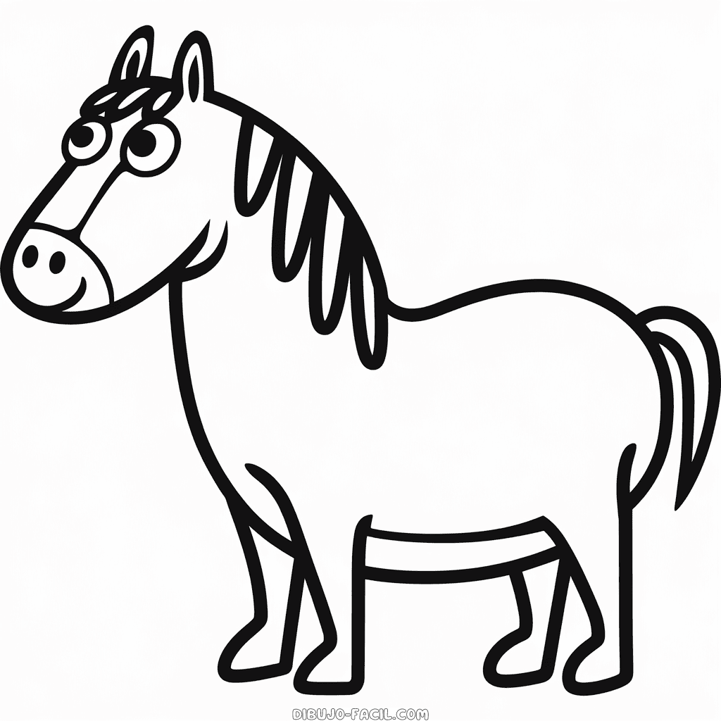 Dibujo Fácil de Caballo para niños