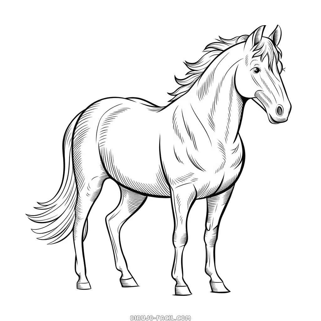 Dibujo Fácil de Caballo realista