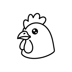 Dibujo Fácil de Cabeza de Gallina