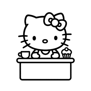 Dibujo Fácil de Café Hello Kitty