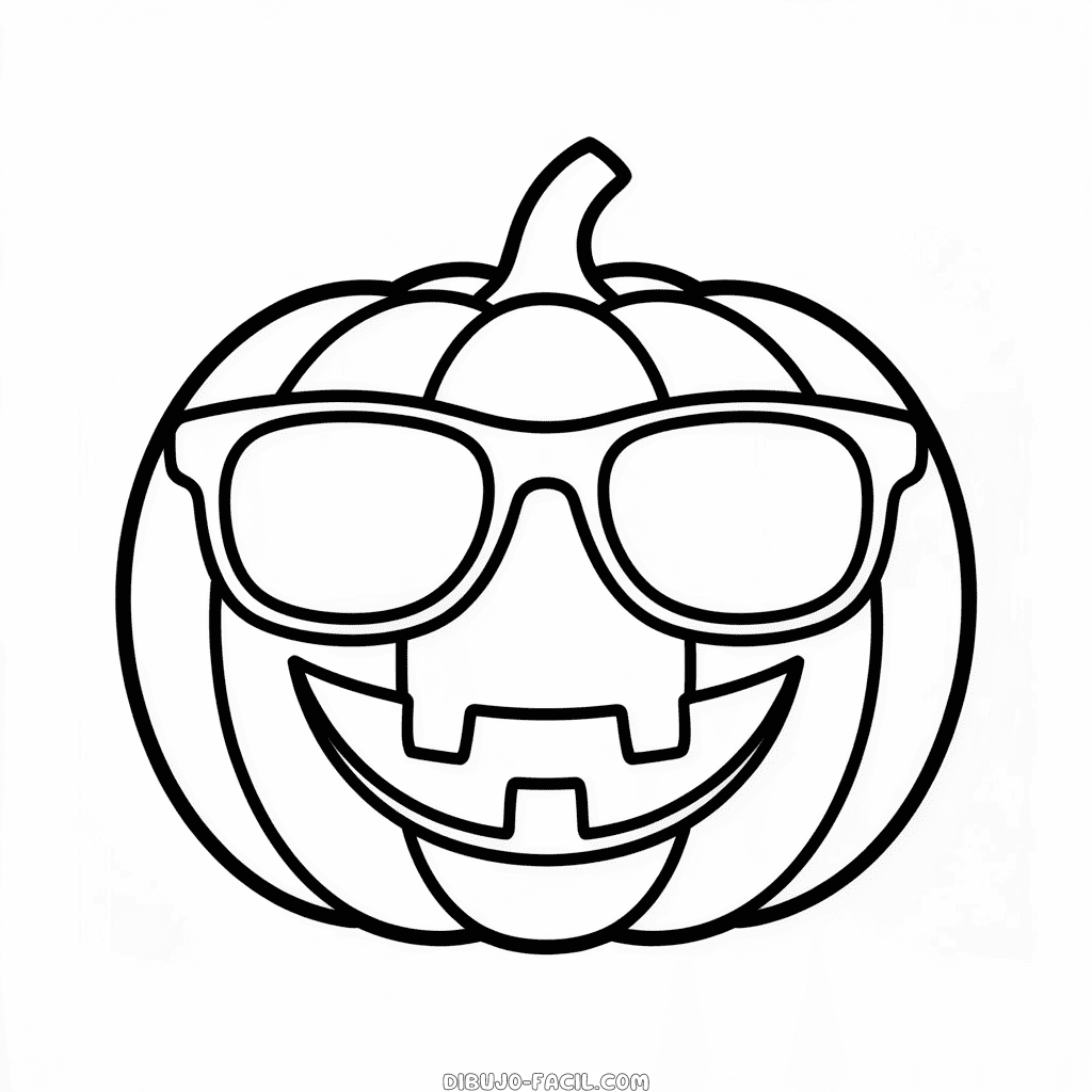 Dibujo Fácil de Calabaza de Halloween Genial