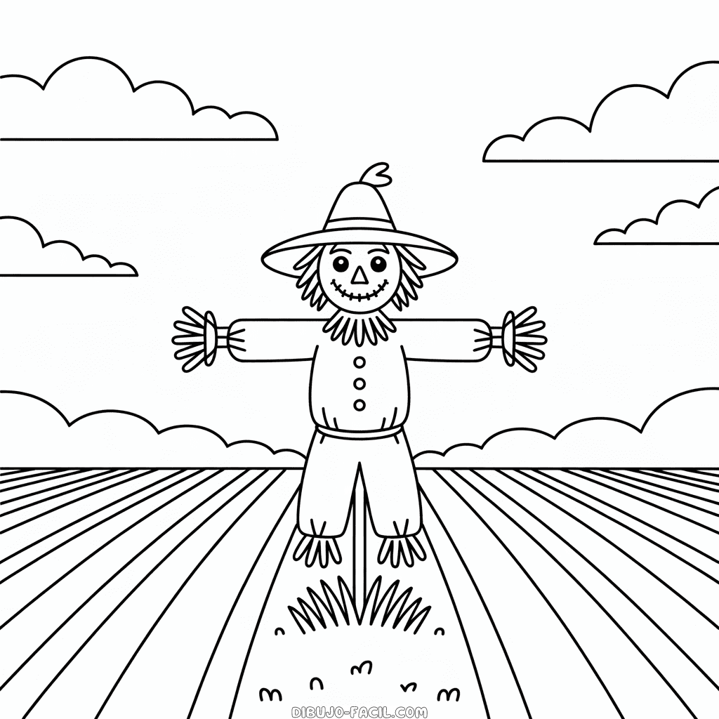 Dibujo Fácil de Campo de Otoño