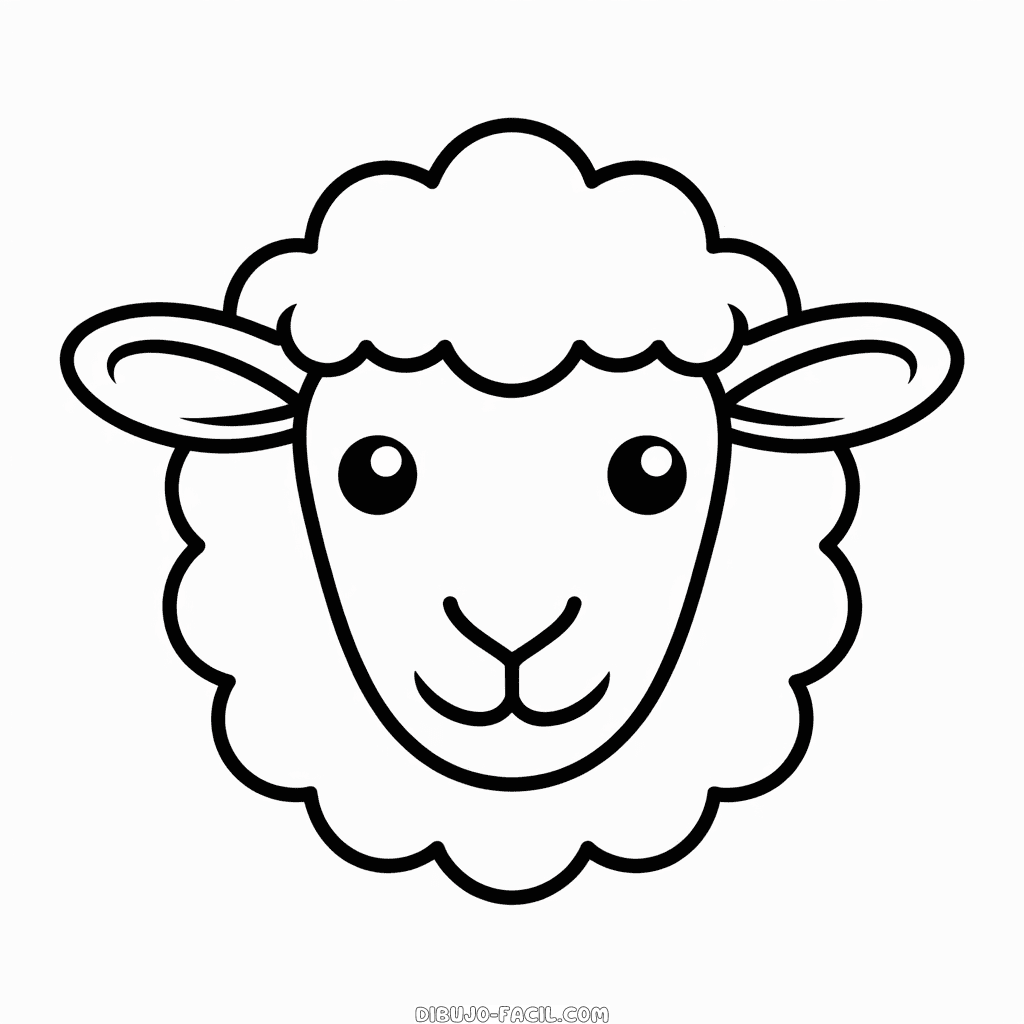 Dibujo Fácil de Cara de Oveja