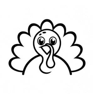 Dibujo Fácil de Cara de Pavo