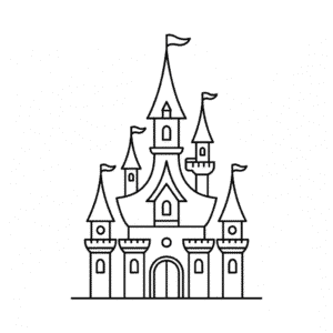 Dibujo Fácil de Castillo de Cenicienta