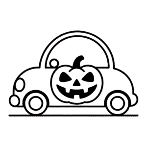 Dibujo Fácil de Coche de Halloween