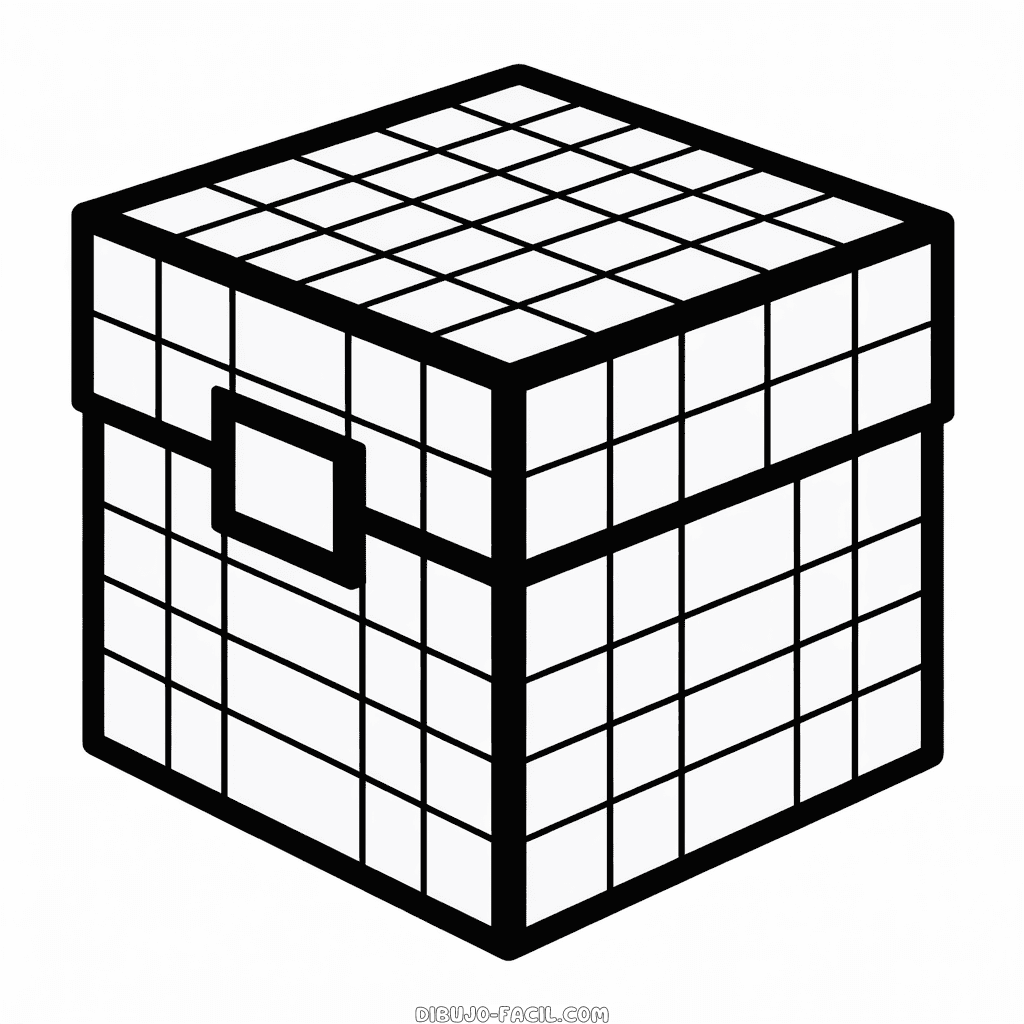 Dibujo Fácil de Cofre de Minecraft