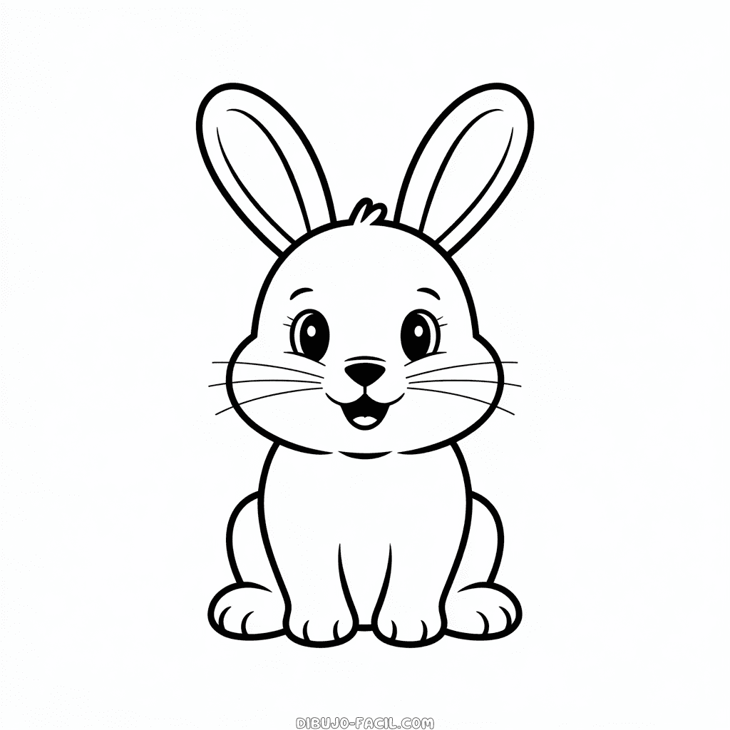 Dibujo Fácil de Conejo adorable