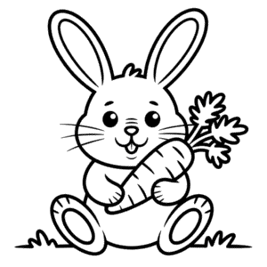 Dibujo Fácil de Conejo en Otoño