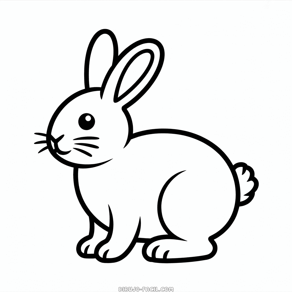 Dibujo Fácil de Conejo para niño pequeño