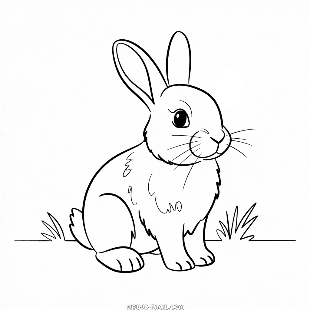 Dibujo Fácil de Conejo realista