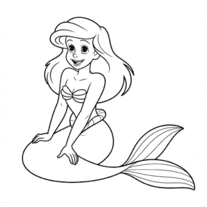Dibujo Fácil de Contorno de Ariel