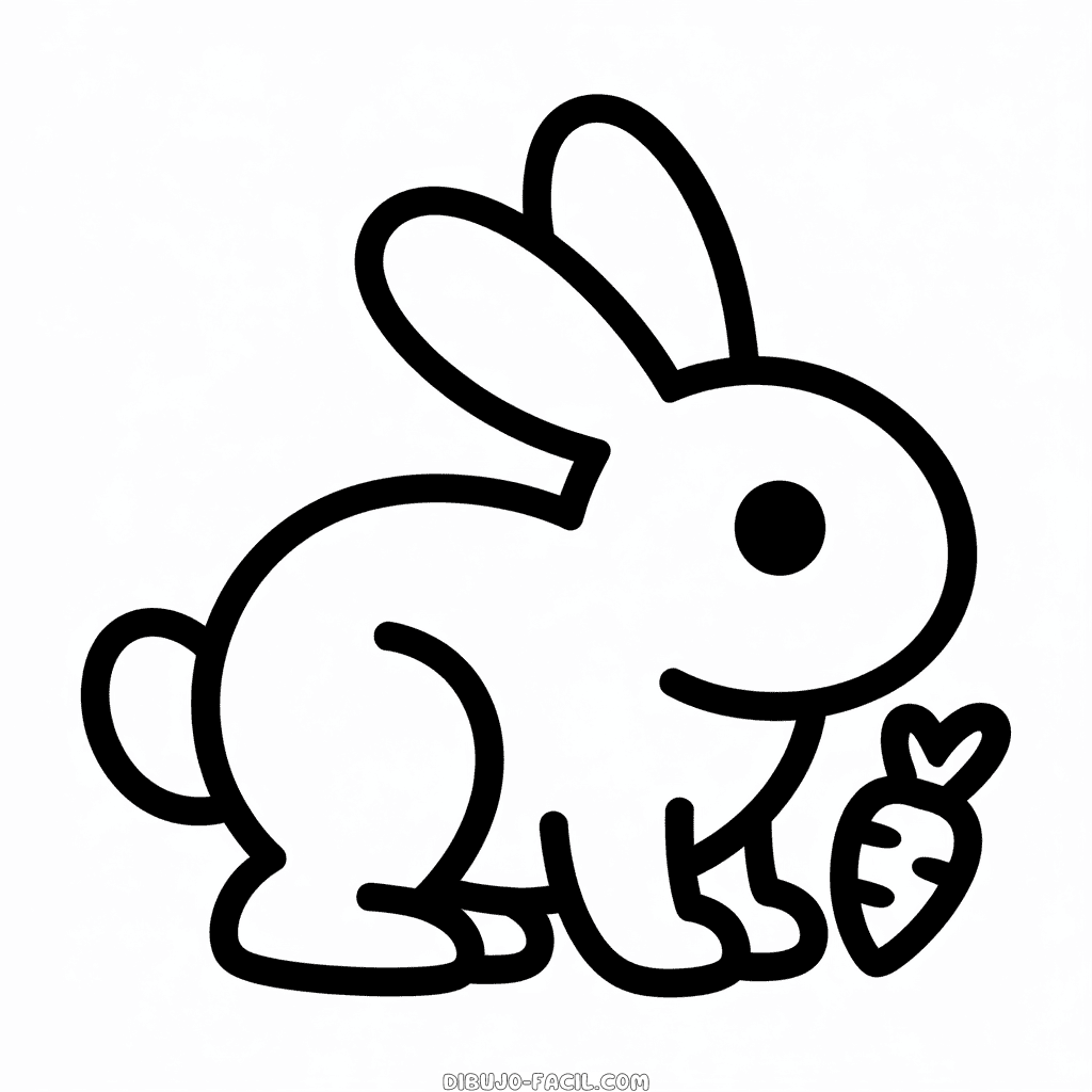 Dibujo Fácil de Contorno de conejo
