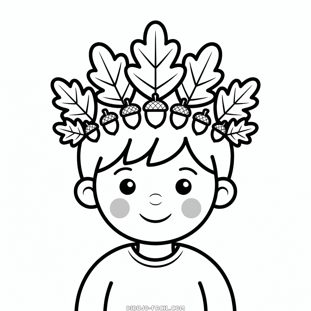 Dibujo Fácil de Corona de Otoño