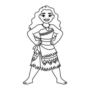 Dibujo Fácil de Cuerpo Completo Moana