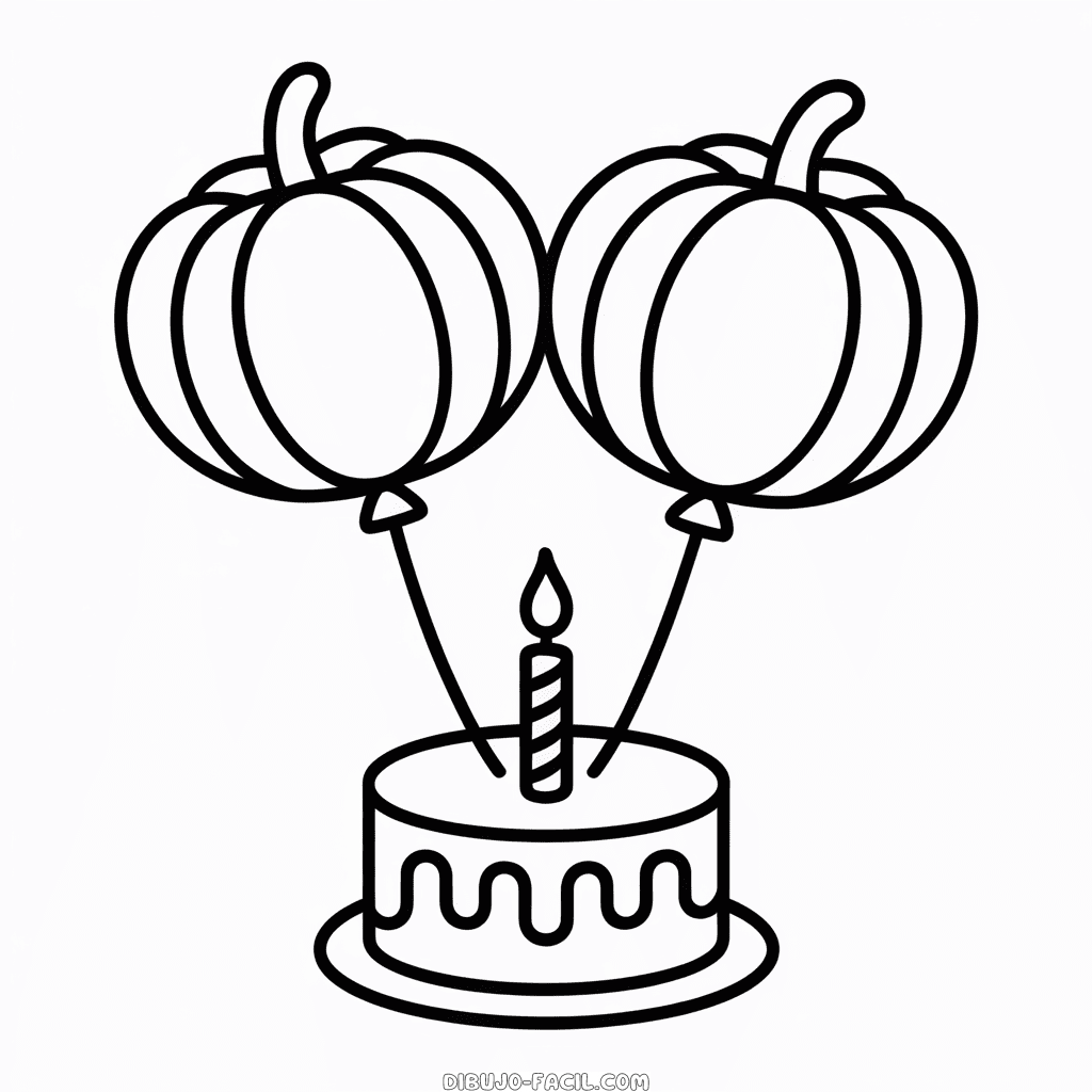 Dibujo Fácil de Cumpleaños de Halloween