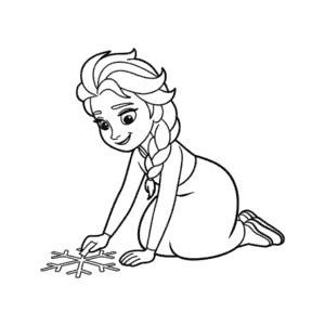 Dibujo Fácil de Dibujo con Tiza de Elsa