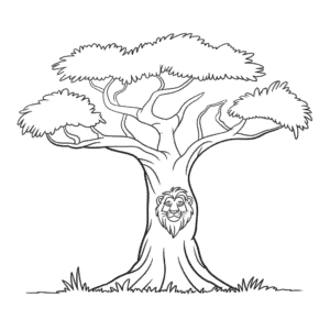 Dibujo Fácil de El Árbol del Rey León
