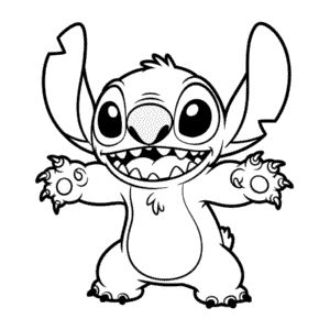 Dibujo Fácil de El Aterrador Stitch