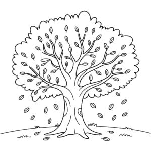 Dibujo Fácil de Escena de Otoño