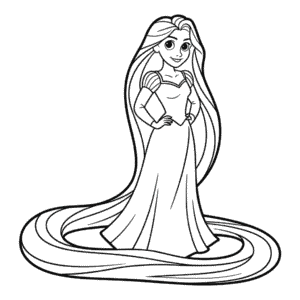 Dibujo Fácil de Esquema de Rapunzel