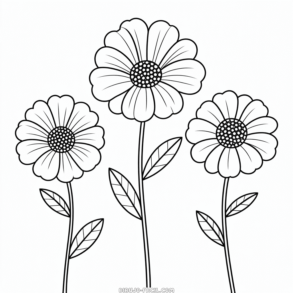 Dibujo Fácil de Flores de Otoño