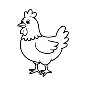 Dibujo Fácil de Gallina divertida