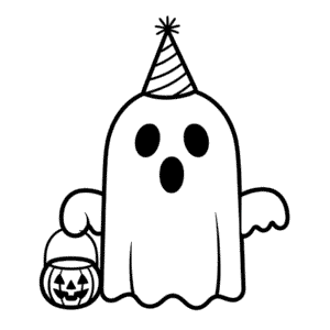 Dibujo Fácil de Halloween en Negro y Blanco