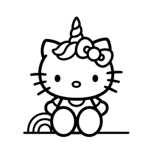 Dibujo Fácil de Hello Kitty en Disfraz de Unicornio