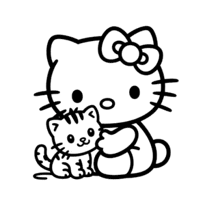 Dibujo Fácil de Hello Kitty y Cat