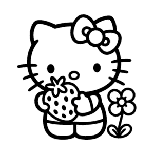 Dibujo Fácil de Hello Kitty y Strawberry