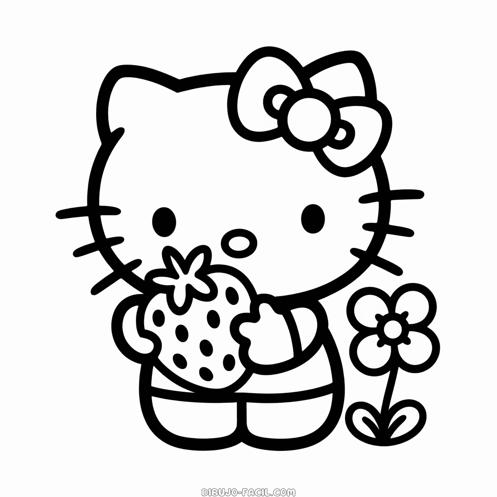 Dibujo Fácil de Hello Kitty y Strawberry