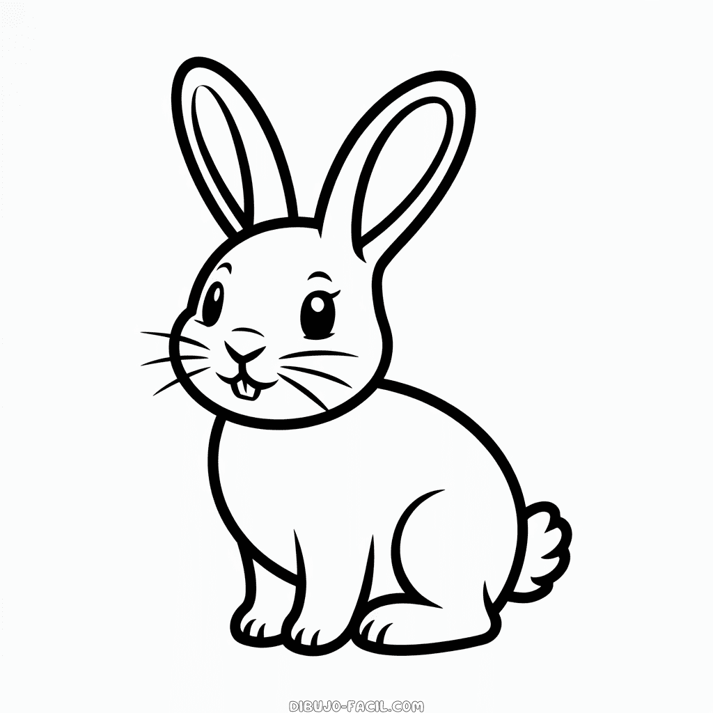 Dibujo Fácil de Hermoso conejo