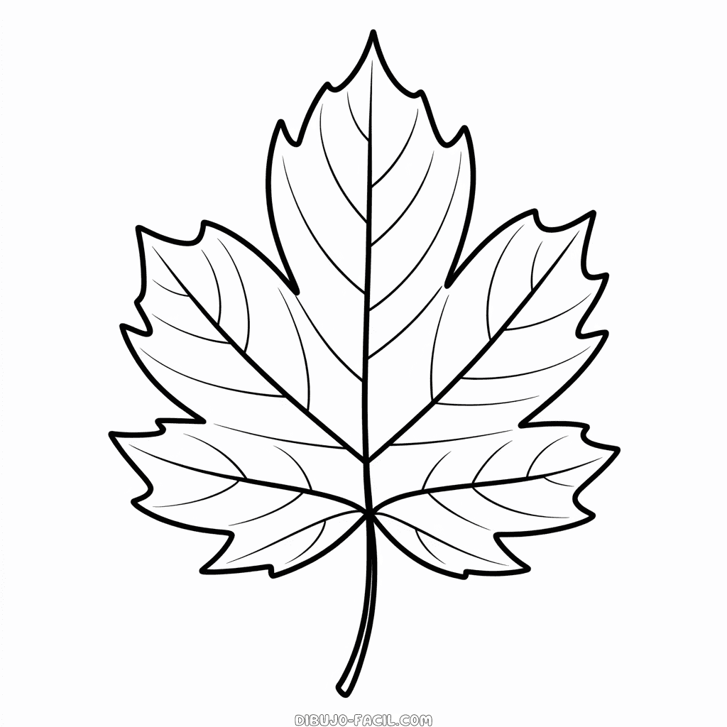 Dibujo Fácil de Hoja de Otoño