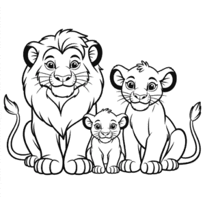 Dibujo Fácil de La Familia de El Rey León