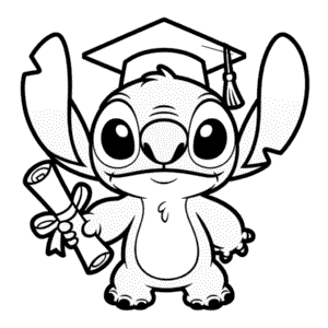 Dibujo Fácil de La Graduación de Stitch