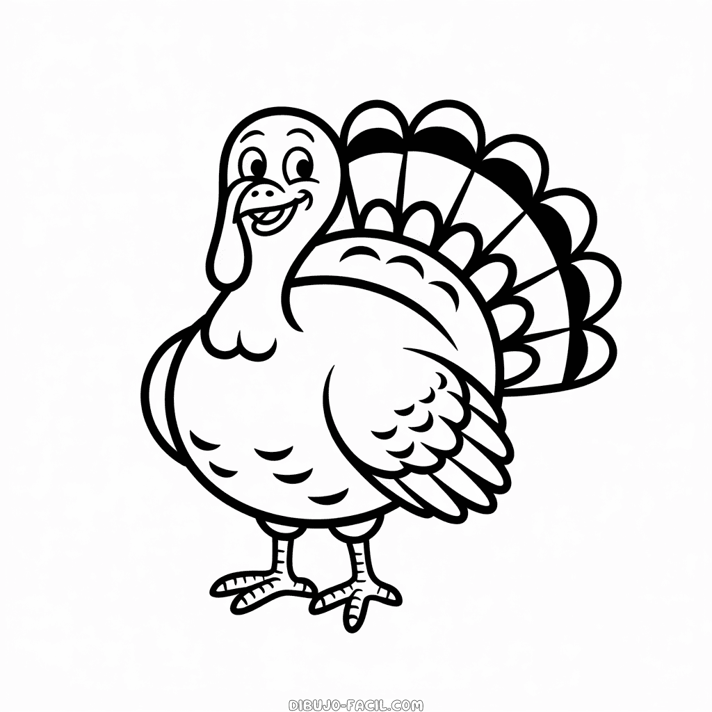 Dibujo Fácil de Lindo pavo