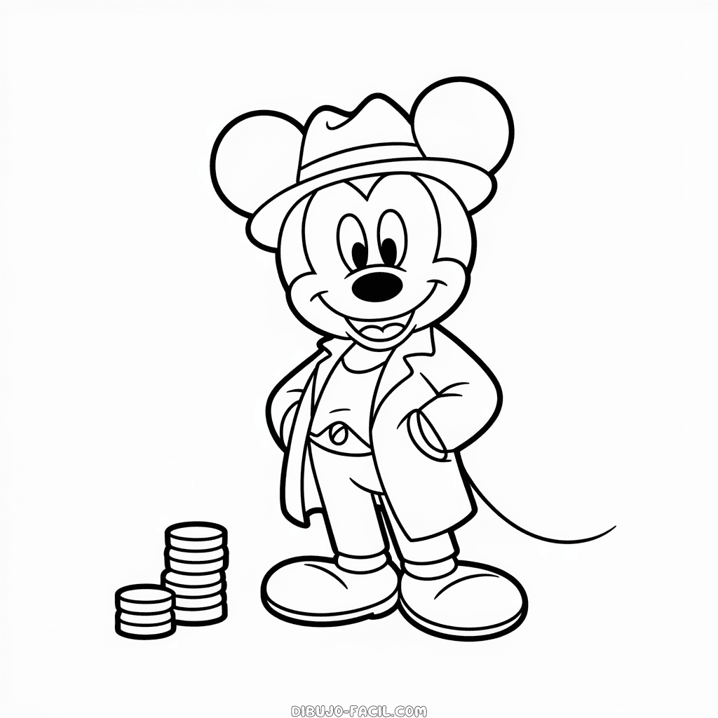 Dibujo Fácil de Mickey Gánster
